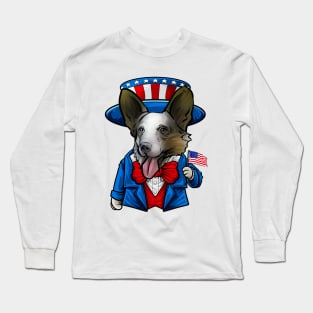 Fourth of July Cardigan Welsh Corgi Long Sleeve T-Shirt